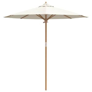 Parasol de jardin en bambou blanc crème 270 x 260 cm avec base - Product Image 4