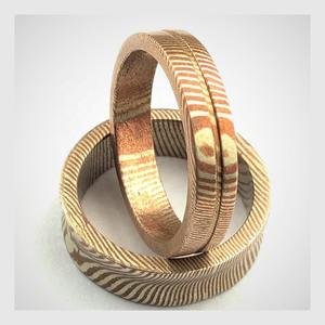 Anillo de Boda Unisex Neo-Gótico Mokume Gane, Chapado en Platino, Hecho a Mano, Ajustable, Certificado por Terceros, Perfecto para Cualquier Ocasión - Product Image 2