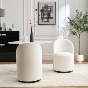 Set di 1 Sedia da Pranzo in Velluto Stile Mid-Century Moderno, Girevole a 360 Gradi, Imbottita e Confortevole per Cucina e Sala da Pranzo - Product Image 4