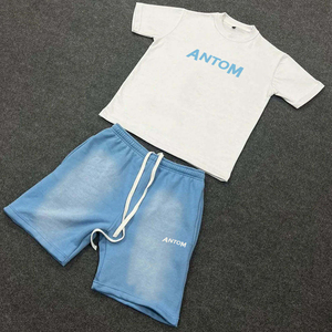 Mens Custom Brand Printed 2-piece Sportswear <b>Set</b> Short Sleeve T-shirt And Shorts For Fitness Summer Sports Outfit Breathable - Product Image 3