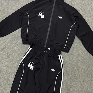 Ensemble de survêtement sportif blanc pour homme, manches longues, fermeture éclair, col montant, blocs de couleur, coupe ample, polyester, séchage rapide, pour l'automne - Product Image 5
