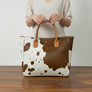 Bolso Tote de Cuero con Pelo de Vaca, Bolso de Mano para Mujer, Bolso de Hombro, Bolso Tote Elegante de Diseñador de Moda LHTB-0101 - Product Image 2