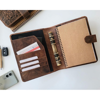 Agenda Personalizada de Cuero Genuino A5, Diario, Cuaderno, Organizador con Anillas, Hecho a Mano