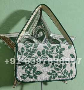 Bolso de Hombro de Cuentas Rayadas en Oferta, Bolso de Mano Bordado a Mano para Mujer, Cartera de Noche Nupcial, Bolso de Moda con Cuentas de Cristal - Product Image 4