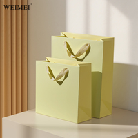 Sacs shopping de luxe personnalisés WEIMEI, petits, recyclés, en papier, avec nom de l'entreprise, pour emballage de bijoux, avec poignée