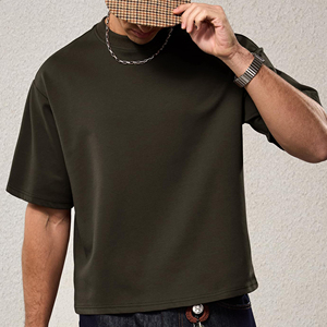 เสื้อยืดผู้ชายทรงบ็อกซี่ พิมพ์โลโก้ตามสั่ง ผ้าคอตตอนหวี 280GSM ทรงโอเวอร์ไซส์ ไหล่ตก คอริบ สไตล์สตรีทแวร์ - Product Image 2