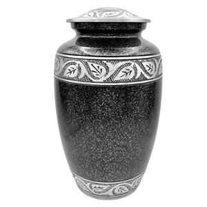 Urna para Cenizas de Alta Calidad, Grabada a Mano, de Níquel Blanco y Esmalte, con Capacidad de 200 Pulgadas Cúbicas, Estilo Americano - Product Image 1