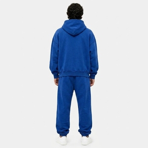 Conjunto de chándal de 2 piezas para hombre con apliques de parche, sudadera con capucha oversize y jogger, parche de cuero con estrella y cruz, forro polar, personalizado, OEM, venta al por mayor, OEM/ODM - Product Image 3