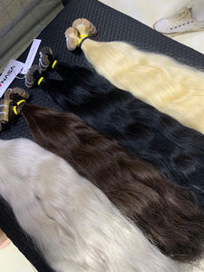 Cinta en extensiones de cabello humano Cabello crudo vietnamita dibujado doble 100g Ondulado natural Todos los colores y toda la longitud - Product Image 2