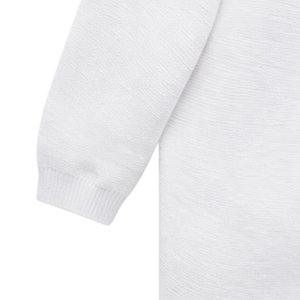 Cardigan en tricot texturé blanc pour bébé, en coton doux, à manches longues, boutonné devant, pour nouveau-né, nourrisson, tout-petit - Product Image 4