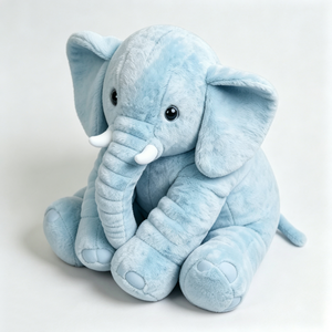 customized <b>soft</b> plush elephant with white tusks, light blue paw pads, infant wildlife <b>stuffed</b> <b>toy</b> - Product Image 2