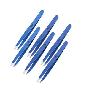 Ensemble de 9 pinces à épiler incurvées à pointe inclinée, écologiques, de luxe, pour les poils du visage, en acier inoxydable, pour hommes et femmes - Product Image 1