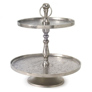 Support à gâteau luxueux plaqué argent, style élégant, plateau de service en métal pour pâtisseries et desserts, pour mariage, fête et décoration intérieure, à prix avantageux - Product Image 6