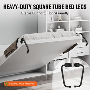 Kit de Cama Murphy Vertical de Lujo Tamaño Queen, con Sistema Neumático de Alta Resistencia, Soporte de Marco de Cama de Pared, Herrajes Mecánicos de Última Generación - Product Image 6