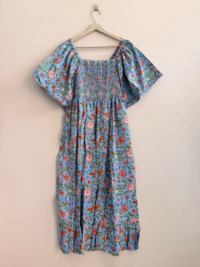 Robe mi-longue en coton indien à imprimé floral bohème pour femmes, faite à la main, décontractée, style A, pour l'été, vente en gros - Product Image 5