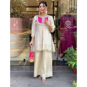 ชุดนักออกแบบด้านบนและด้านล่างของผู้หญิงพร้อมงานปักลำดับการเข้ารหัส - Product Image 3