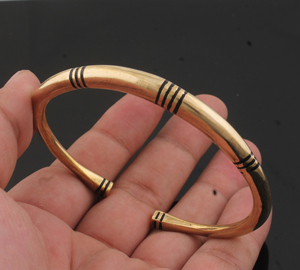 Men's 18K Gold Plated 925 <b>Silver</b> <b>Bangle</b> Luxury Solid 925 Sterling <b>Silver</b> Cuff <b>Bracelet</b> For Men Minimalist Geometric Hand Bracele - Product Image 5
