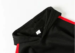 Conjunto Deportivo para Hombre, Negro con Rayas Rojas, Manga Larga, Informal, para Otoño, Transpirable, Material de Poliéster, Corte Regular - Product Image 2