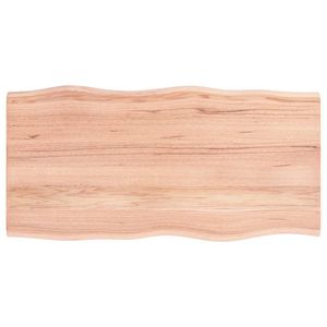 39.4 con bordo vivo in legno massello marrone chiaro in rovere "x 19.7" x 0.8 "piano tavolo per la casa trattati - Product Image 3