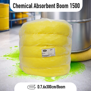 Industrial Heavy-Duty 1500 GSM Chemical Absorbent <b>Boom</b> - High-Capacity Yellow Polypropylene Sorbent for Hazardous Liquids - Product Image 2