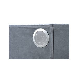 Letto Matrimoniale con Illuminazione Ambientale in Velluto Grigio, Letto Imbottito in Legno con Caratteristiche Eleganti - Product Image 4