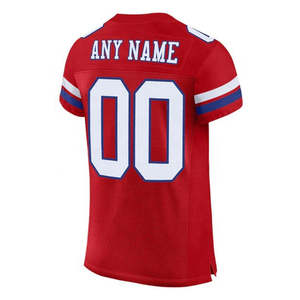 Camiseta de fútbol americano roja personalizada para hombre, cuello en V, manga corta, malla sublimada, transpirable, nombre del equipo, cualquier nombre 00 - Product Image 6