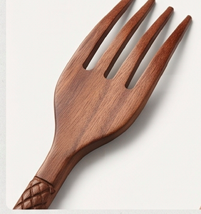 Ensemble cuillère et fourchette en bois, poli à la main, design minimaliste, couverts durables pour la restauration, le camping et les événements - Product Image 2