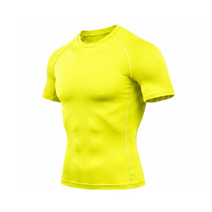 T-shirt de compression pour homme, respirant, séchage rapide, extensible, pour le sport, la gym, l'entraînement, la course, couche de base, personnalisable OEM - Product Image 3