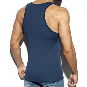 Débardeurs d'été pour hommes, coupe ajustée, décontractés, pour la gym et le fitness, respirants, séchage rapide, écologiques, tricotés, lavés, en polyester uni, sans manches - Product Image 3