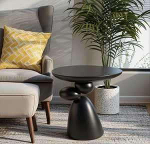 Mesa de centro moderna con base escultural para sala de estar, mueble decorativo - Product Image 6