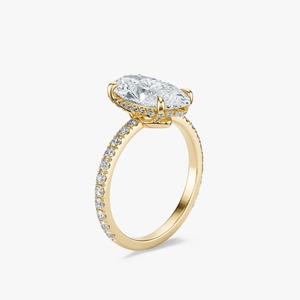 Anillo de compromiso con diamante cultivado en laboratorio de corte Moval alargado de 2 quilates y diamante cultivado en laboratorio de corte Moval para la fabricación de joyas. - Product Image 1