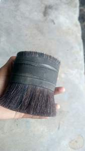 Bouquets de poils de buffle faits à la main, noir naturel, matériau artisanal rustique pour la décoration intérieure - Product Image 2