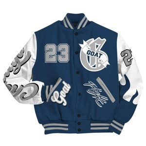 Veste universitaire en laine personnalisée en gros, style Letterman, avec poignets et ourlet côtelés, service OEM disponible - Product Image 1