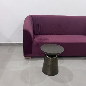 Mesa Auxiliar Redonda de Metal de Estilo Industrial Moderno, Mesa Lateral de Hierro con Acabado Antiguo para Sala de Estar y Dormitorio, Taburete y Mesa Auxiliar 2 en 1 - Product Image 4