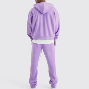 Conjunto de Sudadera con Capucha y Pantalones Jogger de Felpa Gruesa con Lavado Ácido, Tallas Grandes, 100% Algodón, Chándal Casual de Invierno, Ropa Urbana - Product Image 4