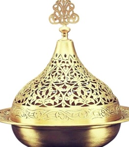 Modern Arabic Design Eco-friendly Date Bowl Gold Luxury <b>Decorative</b> Handmade Stainless Steel Serving Bowl Dome <b>Lid</b> Party Hotel - Product Image 5