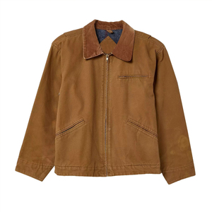 Wholesale Men's Heavy Duty <b>Canvas</b> Zipper <b>Working</b> <b>Jacket</b> Custom Winter Utility <b>Jacket</b> Stand Collar Cotton <b>Canvas</b> Lining - Product Image 1