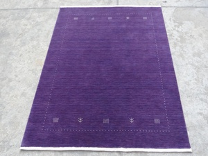 <b>Purple</b> Modern Wool Area <b>Rug</b> Hand Loomed Gabbeh Floral Carpet Reversible Non Slip Waterproof Medium Pile Cotton Backed Rectangle - Product Image 1