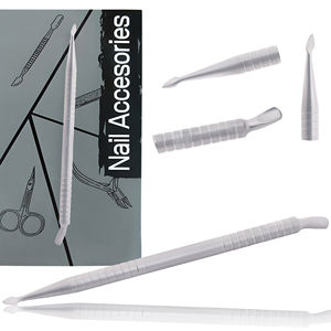 Pousse-cuticules professionnel double face en acier inoxydable de qualité supérieure avec poignée texturée pour une préparation des ongles durable et une manucure soignée - Product Image 4