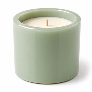 Luxury Blush Pink Gloss Resin <b>Candle</b> Jar Premium Handmade Empty <b>Candle</b> Vessel Thick Round Rim Decorative <b>Refillable</b> Container - Product Image 3