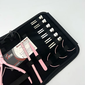 Kit d'outils pour extensions de cheveux micro-perles rose pâle, applicateur de micro-perles en acier inoxydable personnalisé et pinces de retrait avec crochet à boucle - Product Image 6