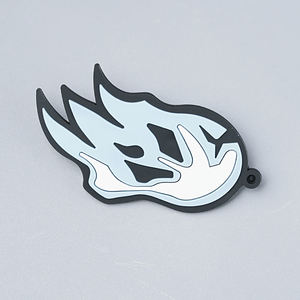Patch décoratif en PVC caoutchouc, forme irrégulière, motif flamme, thermocollant, flexible, imprimé, pour cadeaux - Product Image 2