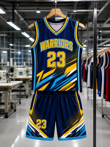 <b>Athletic</b> Squad Basketball Uniform in Blue with Yellow and Black Detailing, Designed for Comfort, Mobility and Game Performance - Product Image 5