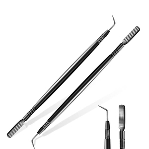 ซัพพลายเออร์คุณภาพดี ที่จับกันลื่นรุ่นใหม่ล่าสุด สีดำด้าน ด้ามจับแบบ Ergonomic สองด้าน พร้อมหวี สำหรับยกขนตา - Product Image 1