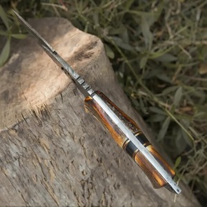 Custom Handmade OEM/ODM DIY Utility & Hunting Knife Damascus Steel Horn Handle Straight Edge <b>Clip</b> Point 3mm 9in - Product Image 4