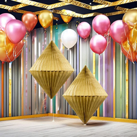 Décorations murales en papier de soie de haute qualité, faites à la main, de qualité supérieure, en forme de diamant, 12 pouces, suspendues, respectueuses de l'environnement, fournitures pour fêtes