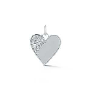 Pendentif Cœur en Diamant de Laboratoire Unique, Gravé, Demi-Texturé, Pavé, Mat, pour Usage Quotidien, en Or Massif 10K 14K 18K - Product Image 5
