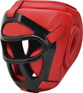 Casque de boxe Samroz Sports MMA Muay Thai avec grille faciale amovible, en PU élastique, unisexe, pour sparring, grappling et arts martiaux - Product Image 3
