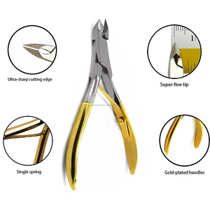 Manicure Pedicure <b>Cuticle</b> Nail Nipper Half Gold Stainless Steel Clipper Nail <b>Trimmer</b> Cutter Professional Salon Nail Care Tool - Product Image 6