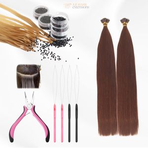 Anneau nano russe 100% Remy vierge cheveux humains Double dessiné Nano pointe Extensions de cheveux humains pour l'installation - Product Image 4